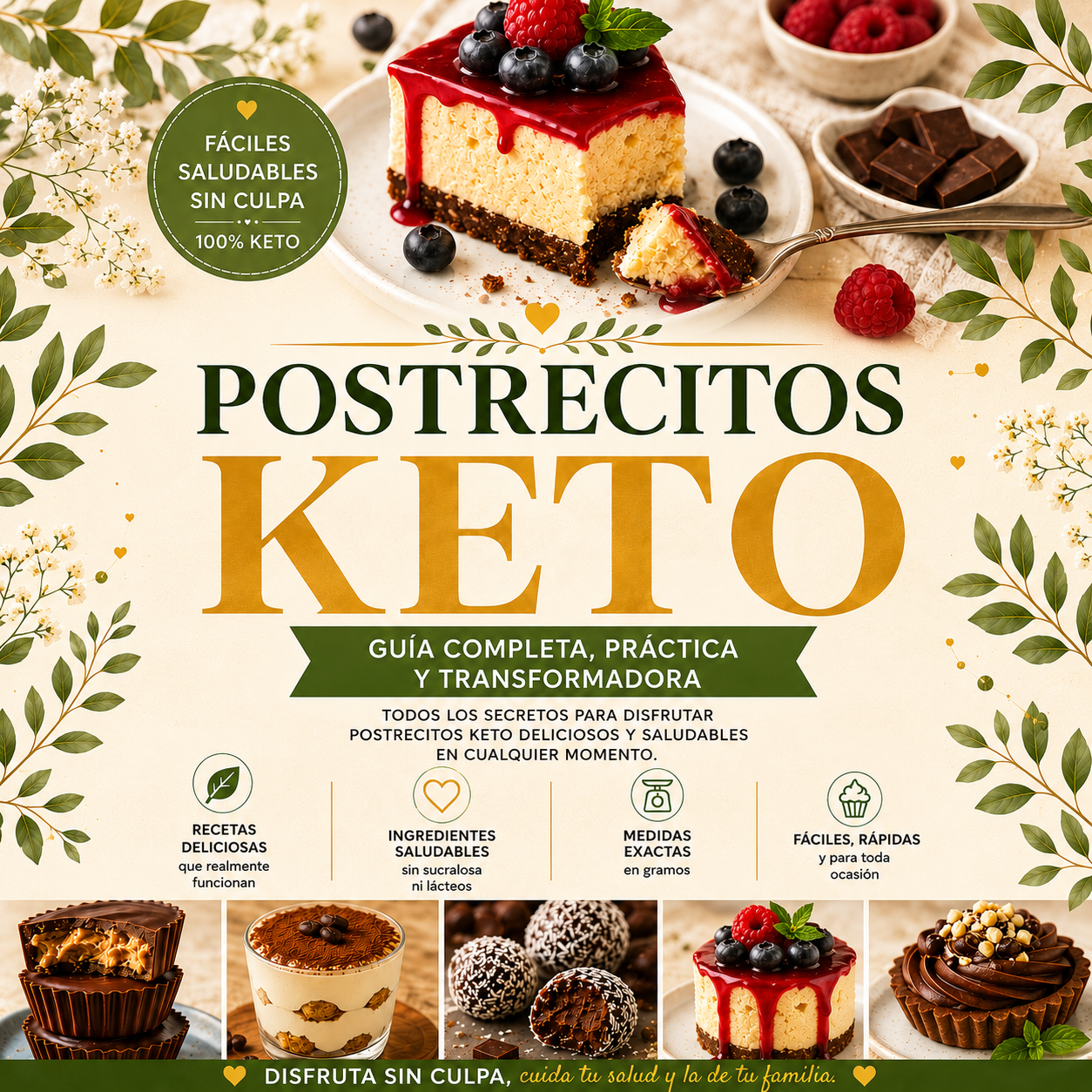 Postrecitos Keto: sanos y sin culpa + 3 bonos exclusivos